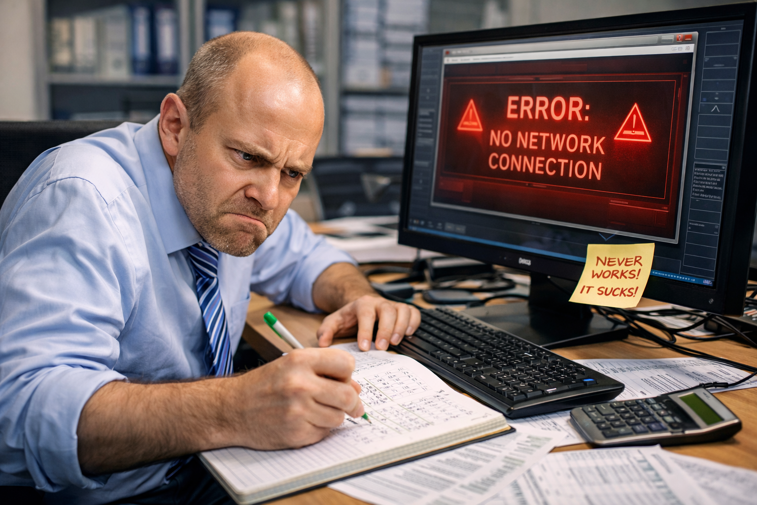 Könyvelő kézzel számol, mert nem működik a számítógép